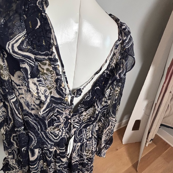 ANTHROPOLOGIE PRINTER JOHNSON Long Sleeve V-neck midi dress NWT 2x - Picture 5 of 9